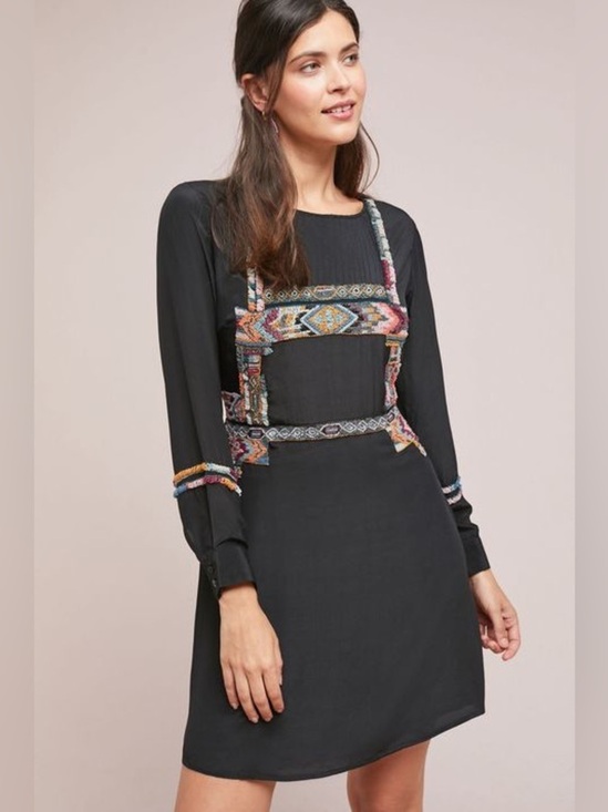 Anthropologie Dresses & Skirts - Anthropologie Silk Endless Dream Hand Beaded Mini Dress